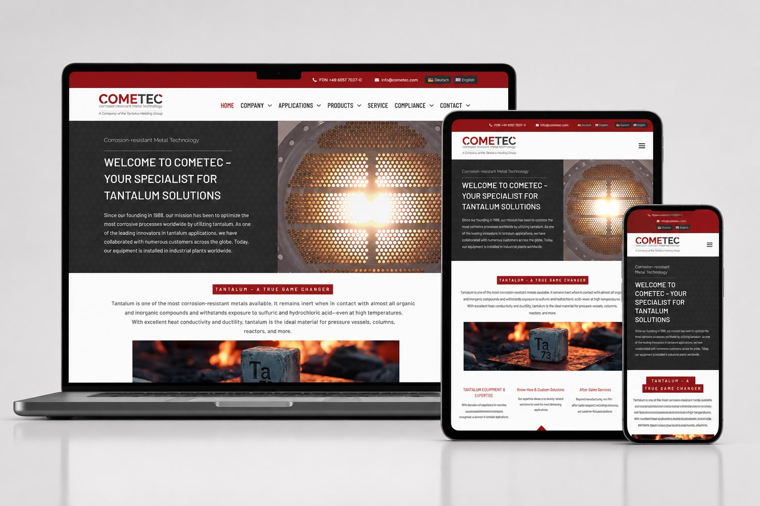 Webdesign-Gelnhausen Webdesign für Cometec GmbH in Linsengericht